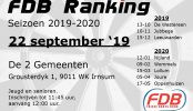 Uitslag FDB Ranking 22-09-2019